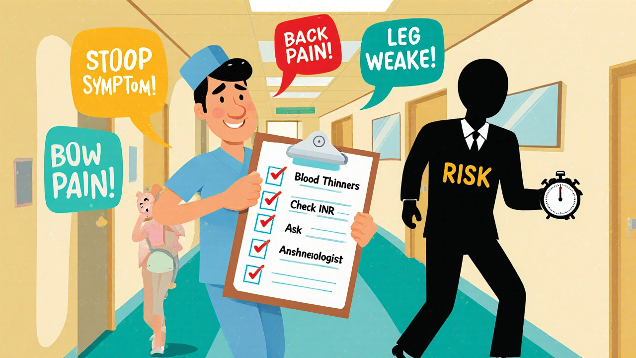 Patient holding safety checklist while risk shadow tries to escape with a stopwatch