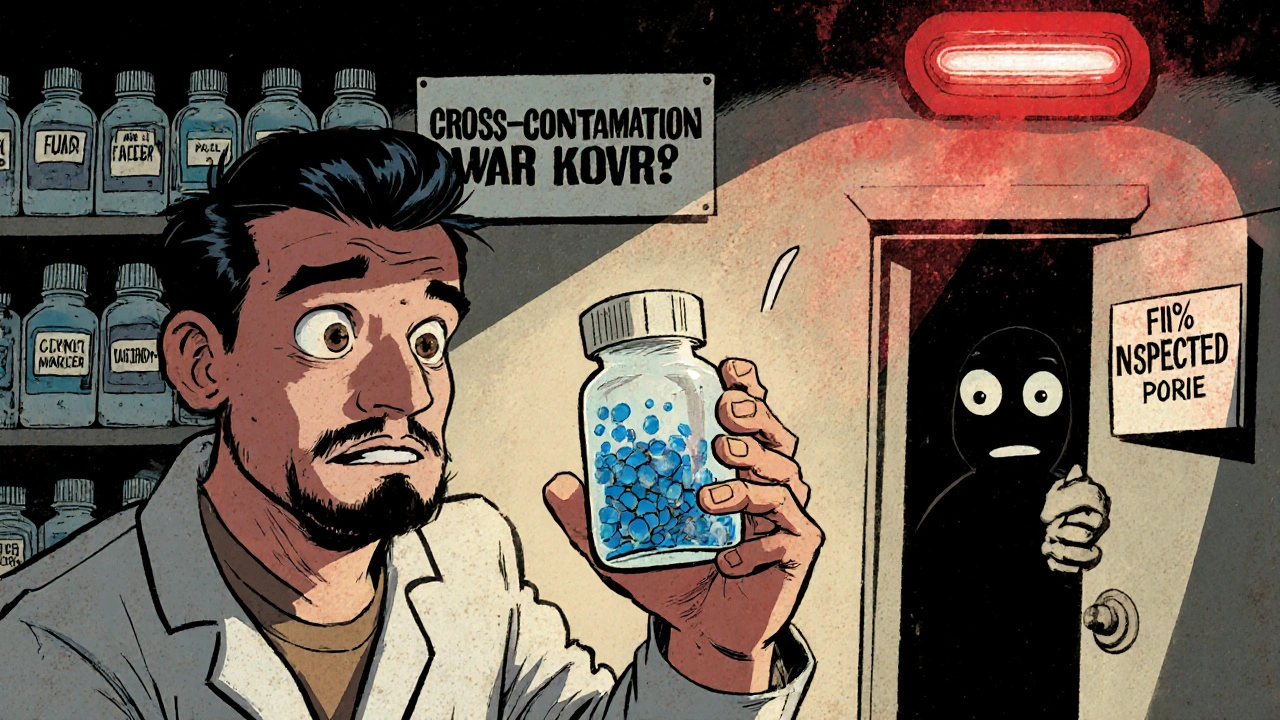 Pharmacist spots blue specks in a pill as FDA inspection rate flashes &#039;1%&#039;.