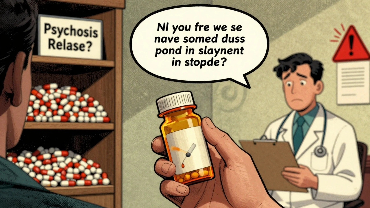 Person after quitting smoking with pills piling up in body as doctor misunderstands symptoms.