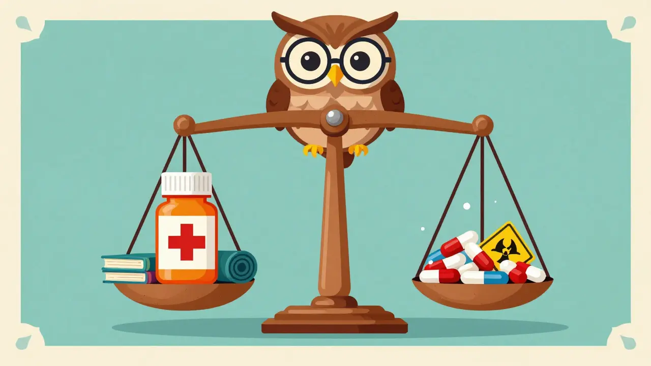 Scale balancing safe therapy options against risky unregulated pills