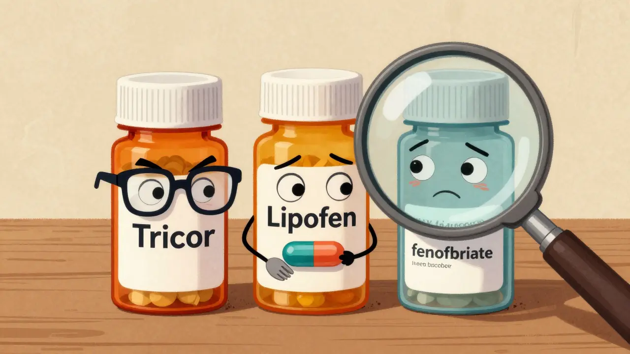 Vintage cartoon showing different pill bottles with faces explaining formulation differences.