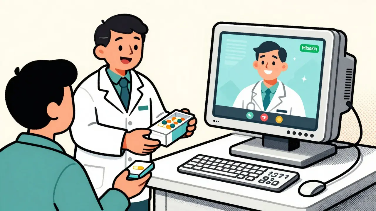 Comparison of pharmacy pickup versus online telehealth consultation