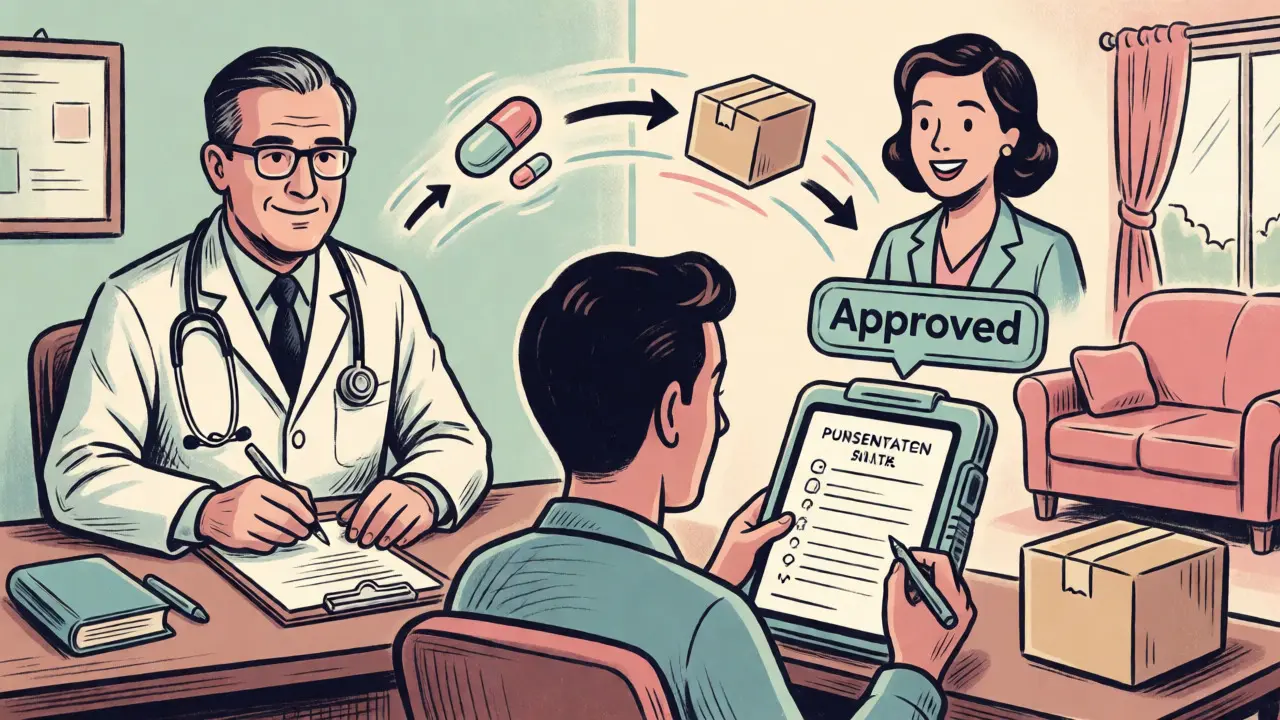 Online consultation leading to approved prescription
