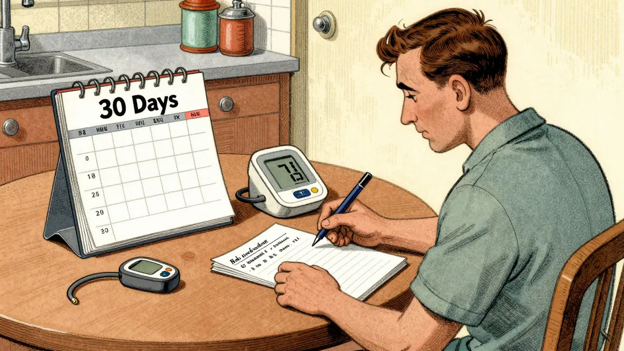 Patient tracking health symptoms in a diary with medical devices